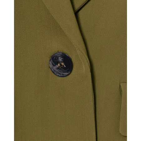 Veste cintrée en crêpe kaki Momoni