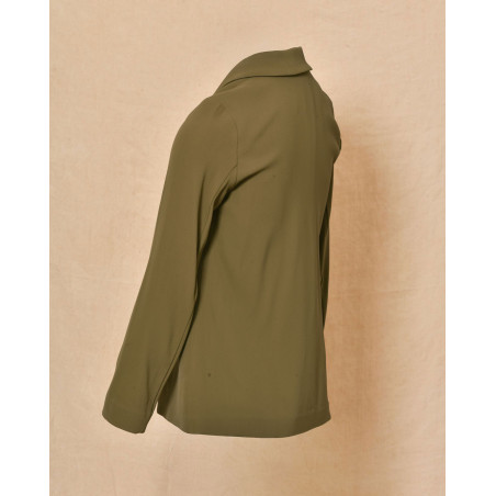 Veste cintrée en crêpe kaki Momoni