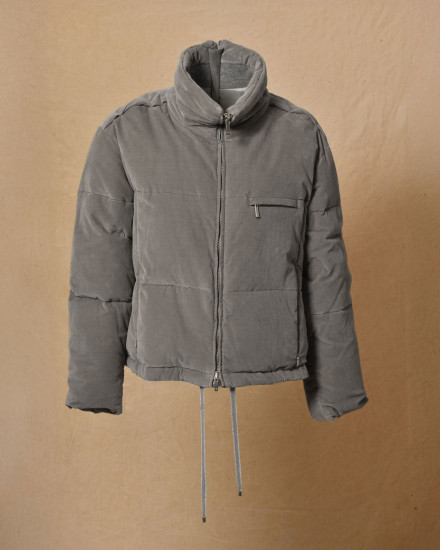 Doudoune côtelée grise Lorena Antoniazzi