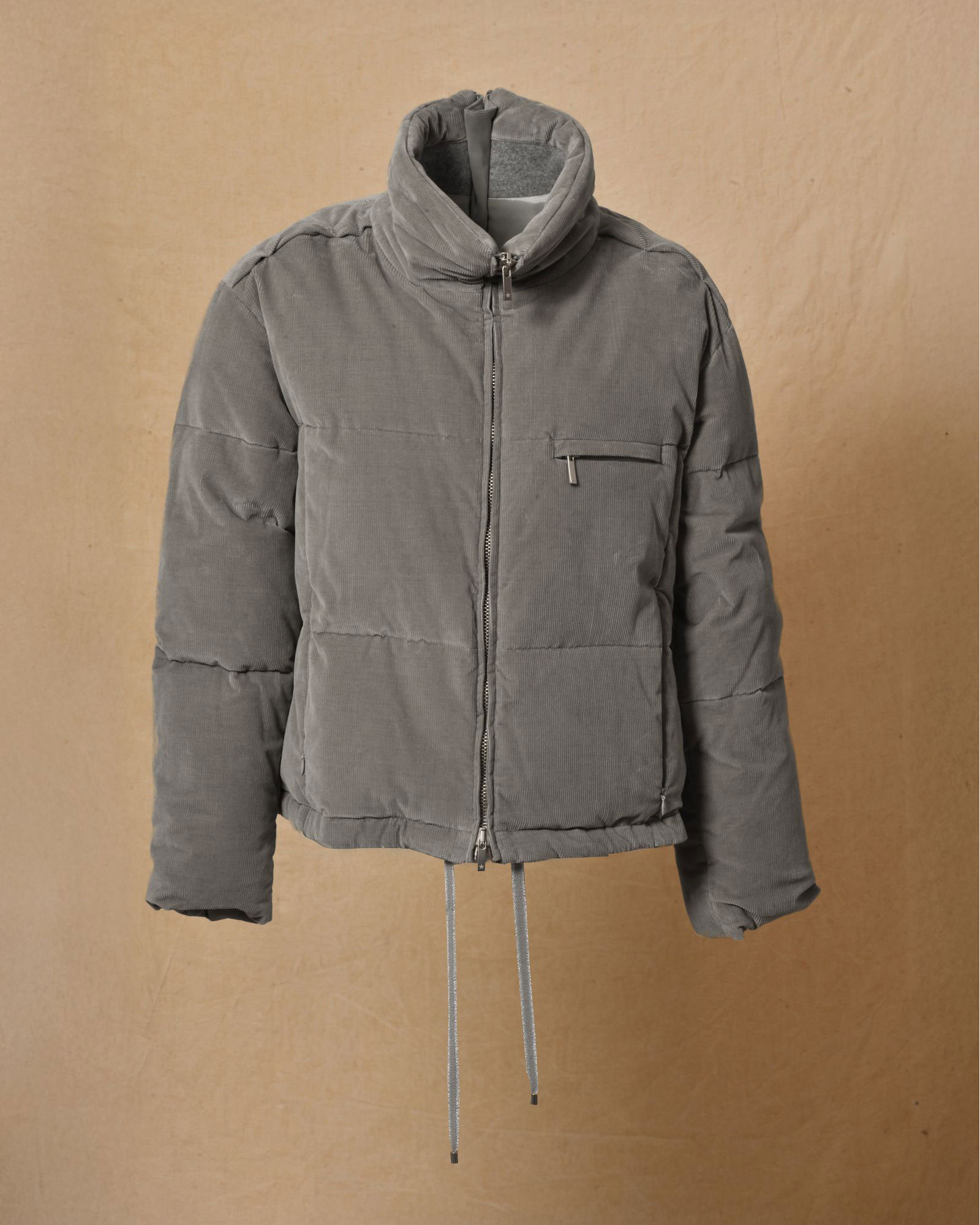 Doudoune côtelée grise Lorena Antoniazzi