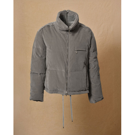 Doudoune côtelée grise Lorena Antoniazzi