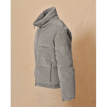 Doudoune côtelée grise Lorena Antoniazzi