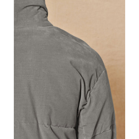 Doudoune côtelée grise Lorena Antoniazzi