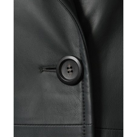 Manteau en cuir vert Biancalani