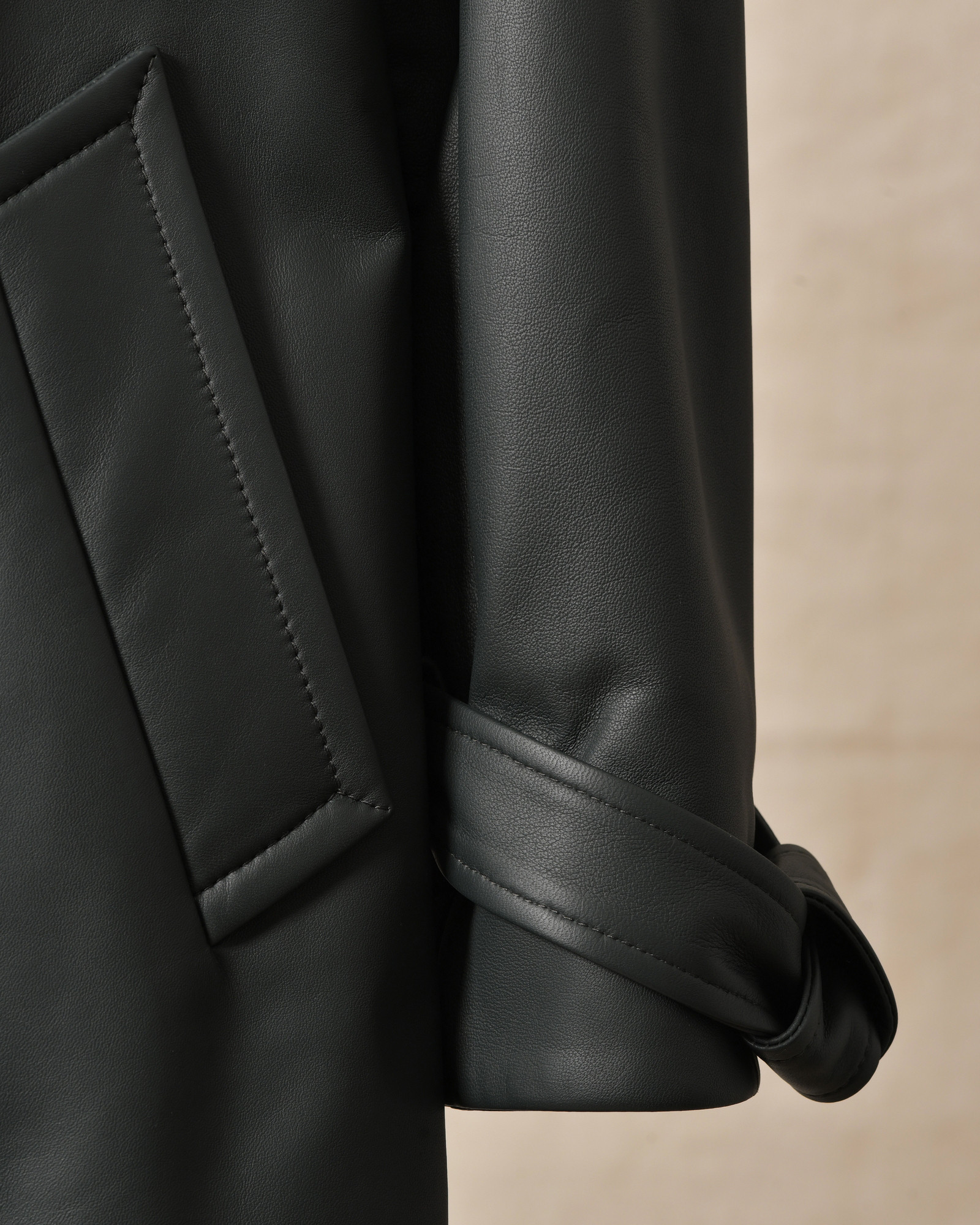 Manteau en cuir vert Biancalani