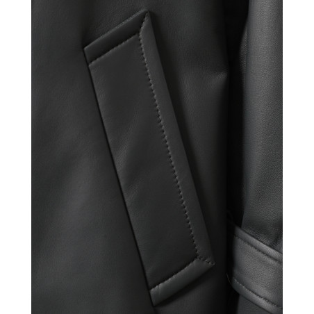 Manteau en cuir vert Biancalani