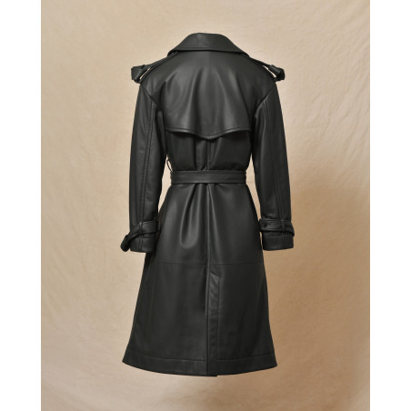 Manteau en cuir vert Biancalani