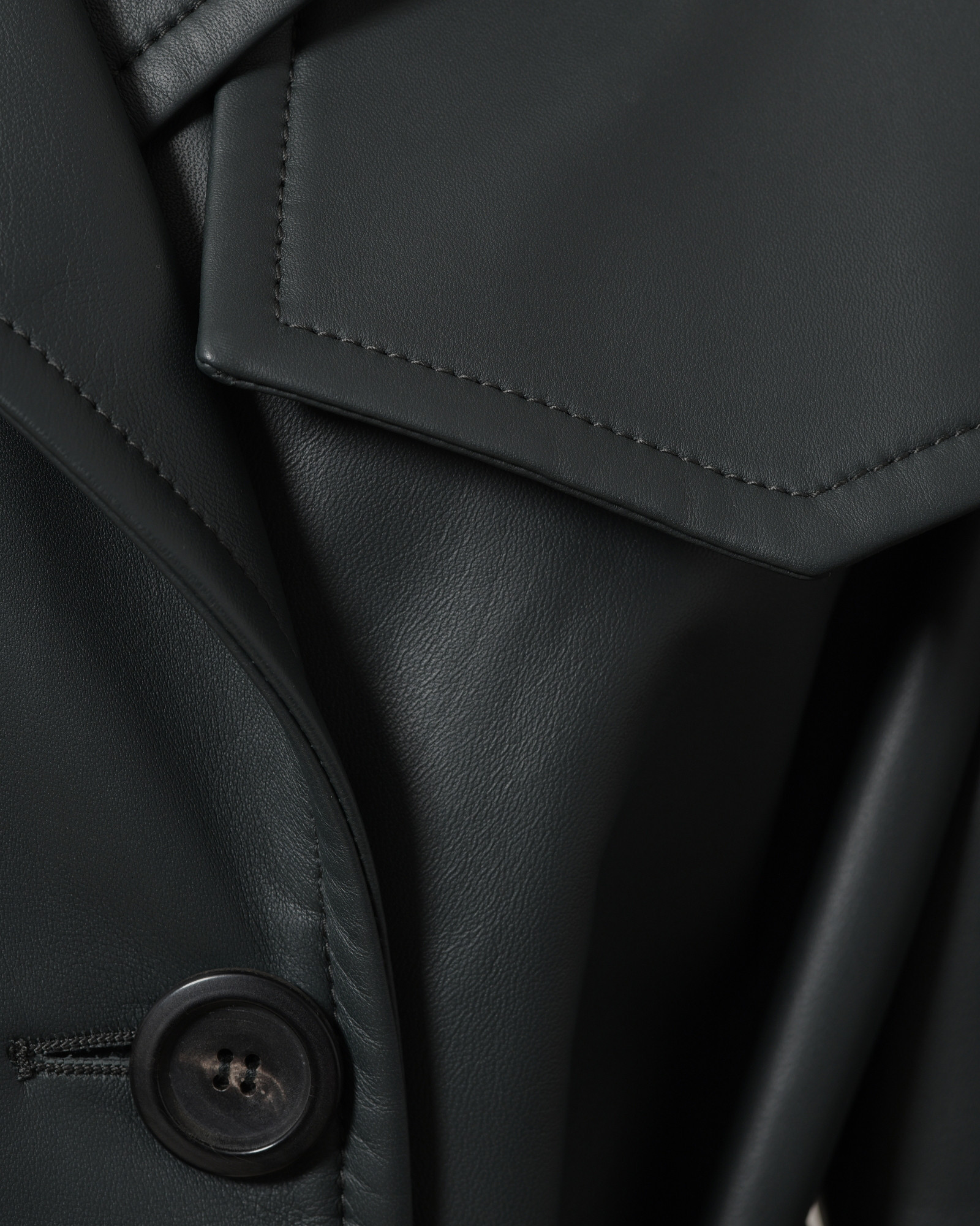 Manteau en cuir vert Biancalani