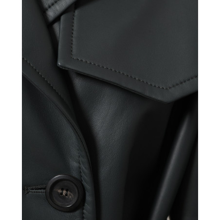 Manteau en cuir vert Biancalani