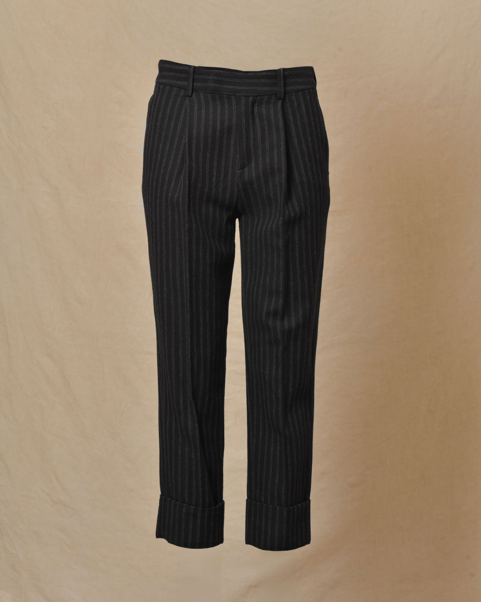 Pantalon à rayures à ourlets noir Malloni