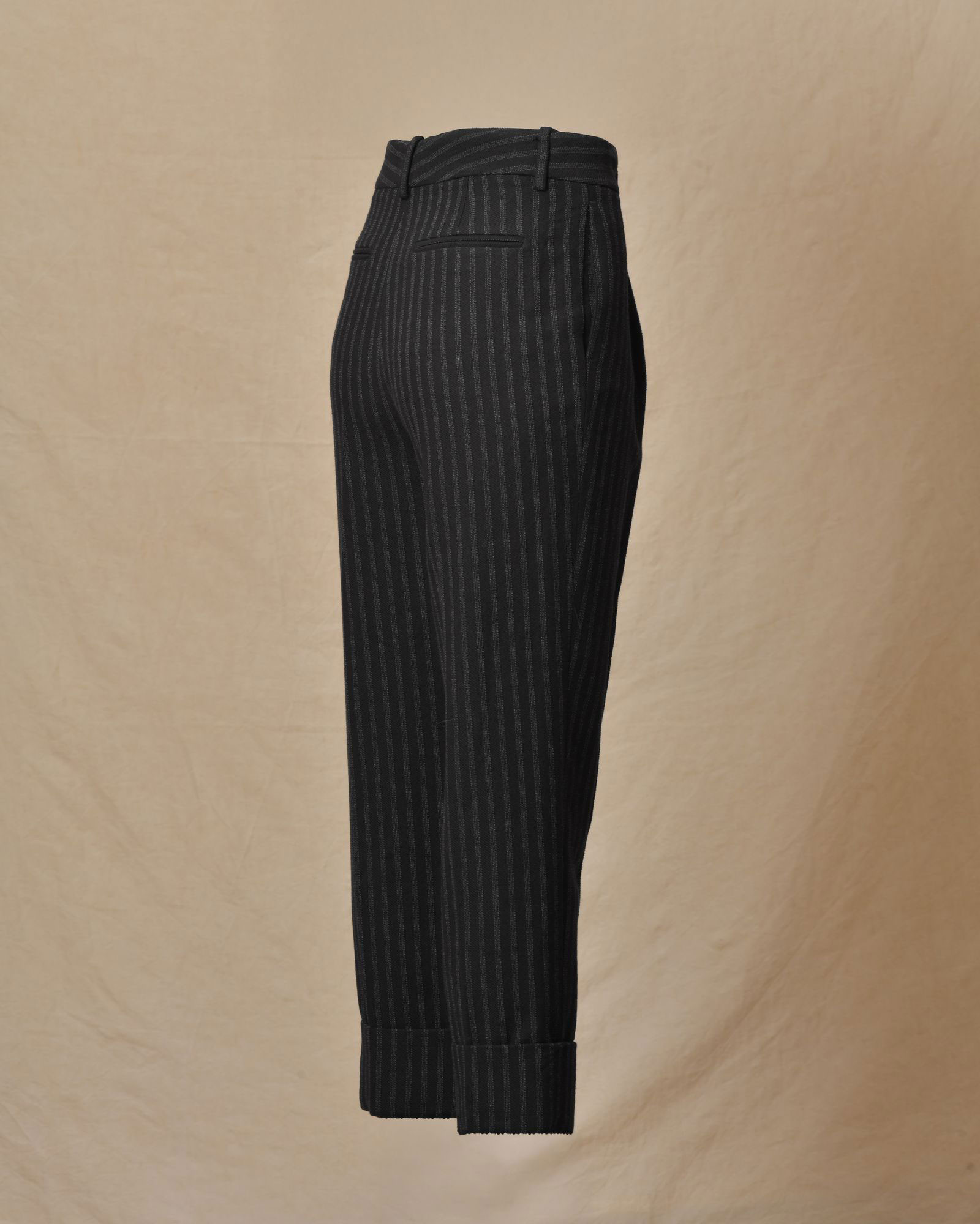 Pantalon à rayures à ourlets noir Malloni