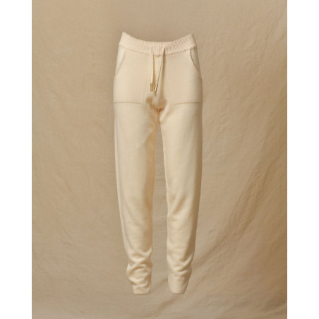Pantalon de jogging en laine crème Lorena Antoniazzi