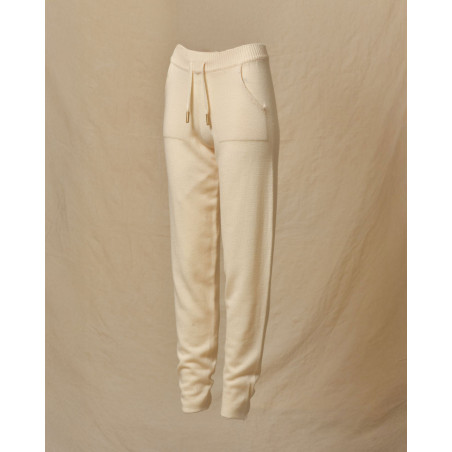 Pantalon de jogging en laine crème Lorena Antoniazzi