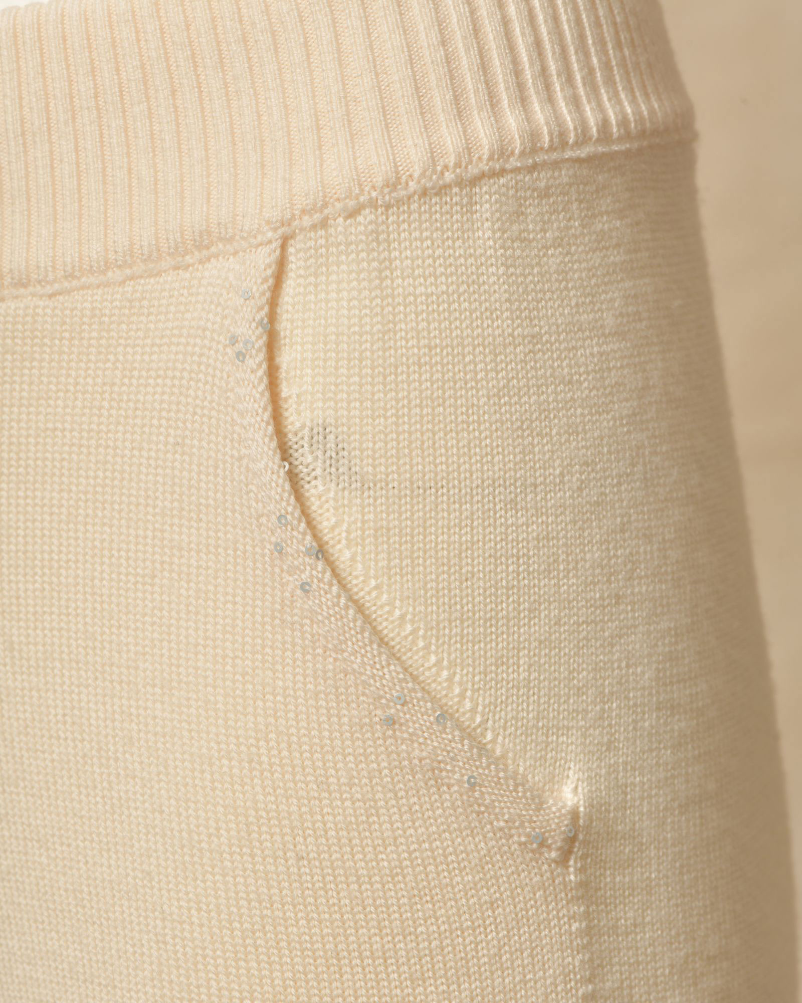 Pantalon de jogging en laine crème Lorena Antoniazzi