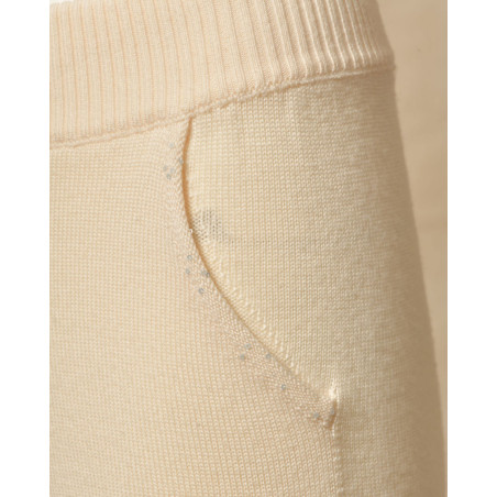 Pantalon de jogging en laine crème Lorena Antoniazzi