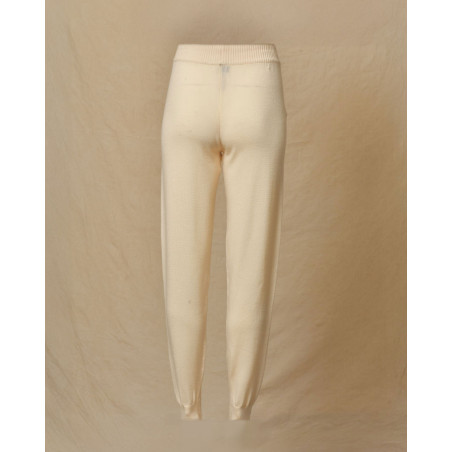 Pantalon de jogging en laine crème Lorena Antoniazzi