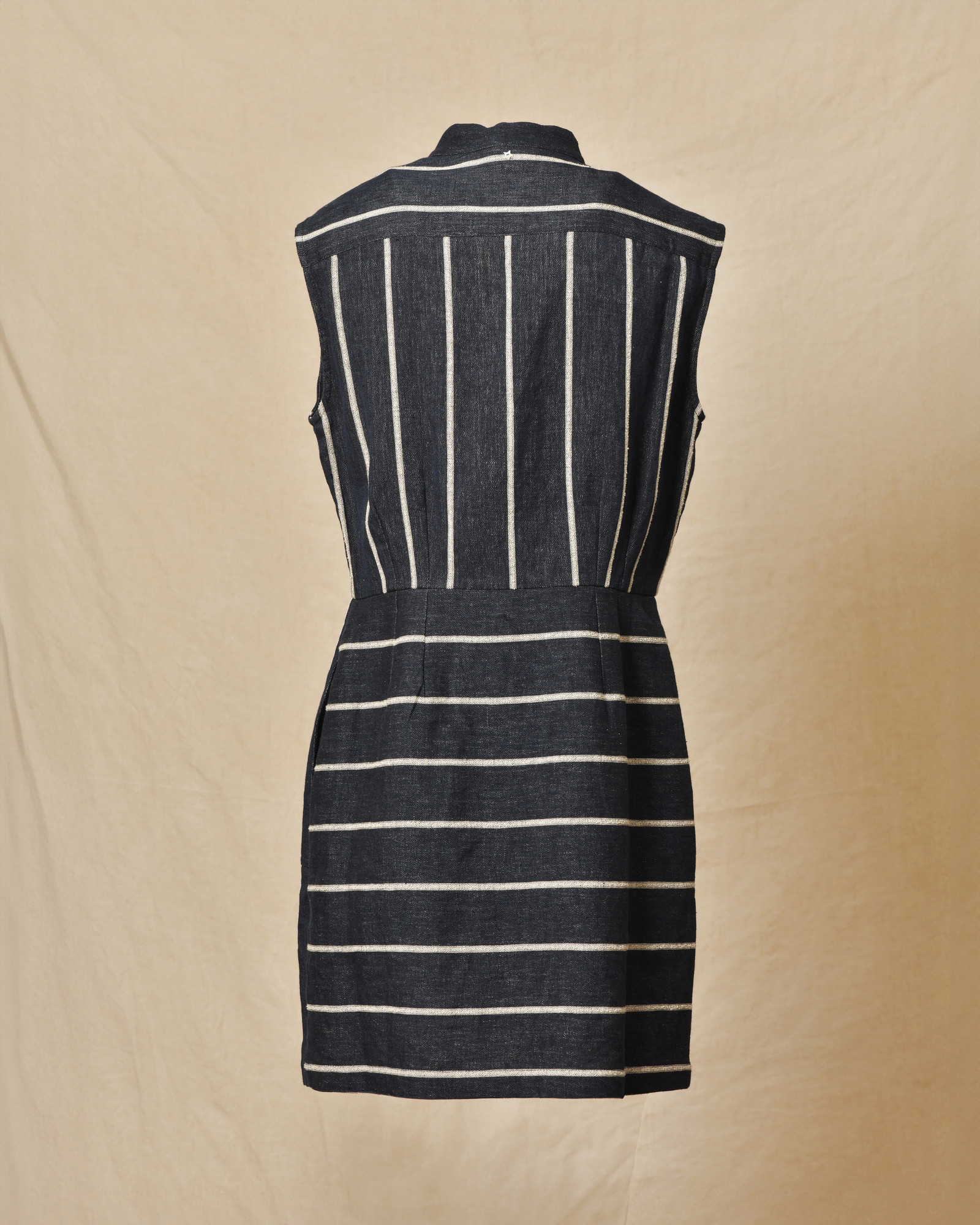 Chemisier sans manches en lin à rayures Lorena Antoniazzi