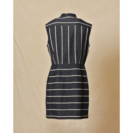 Chemisier sans manches en lin à rayures Lorena Antoniazzi