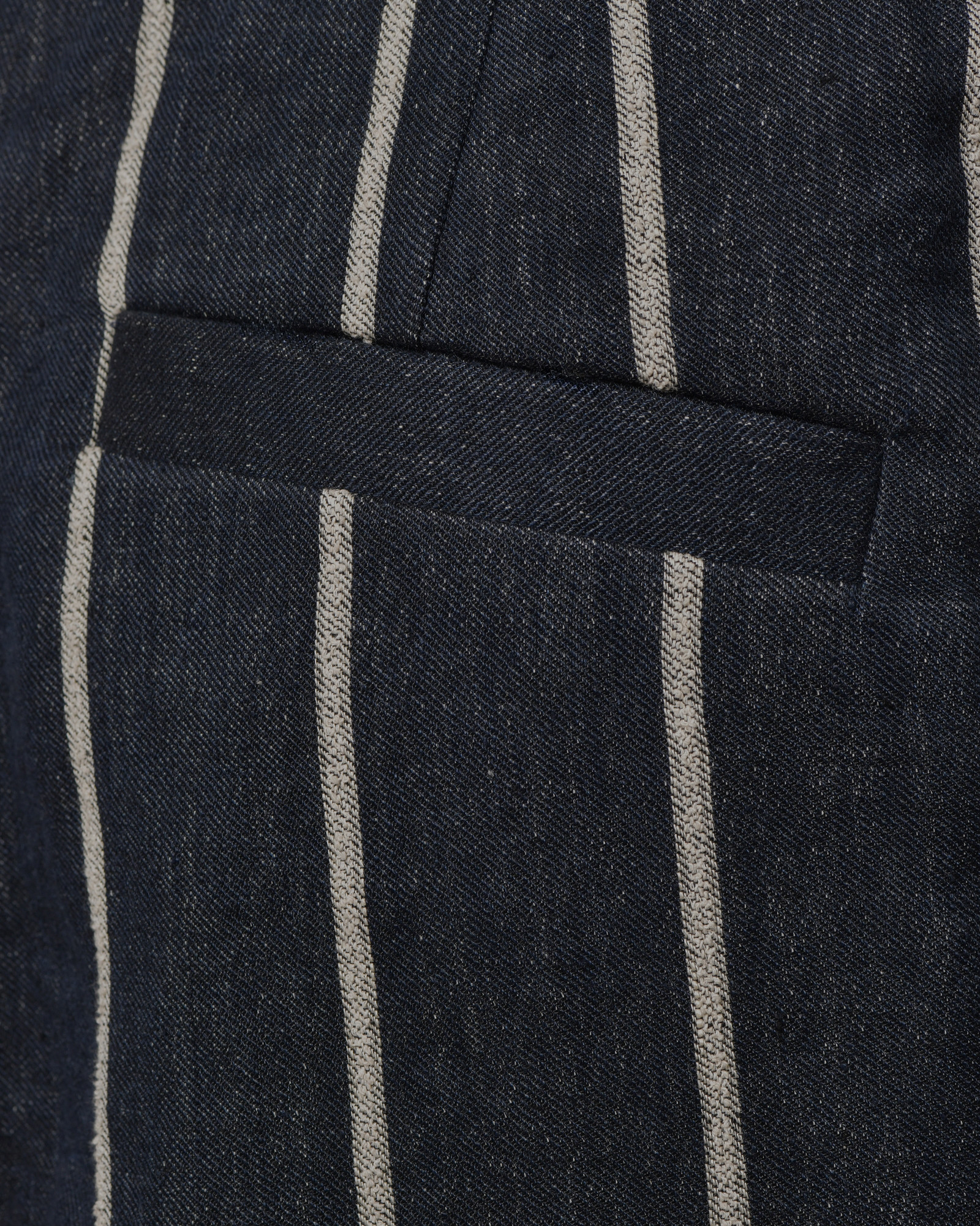 Bermuda en lin bleu à rayures Lorena Antoniazzi