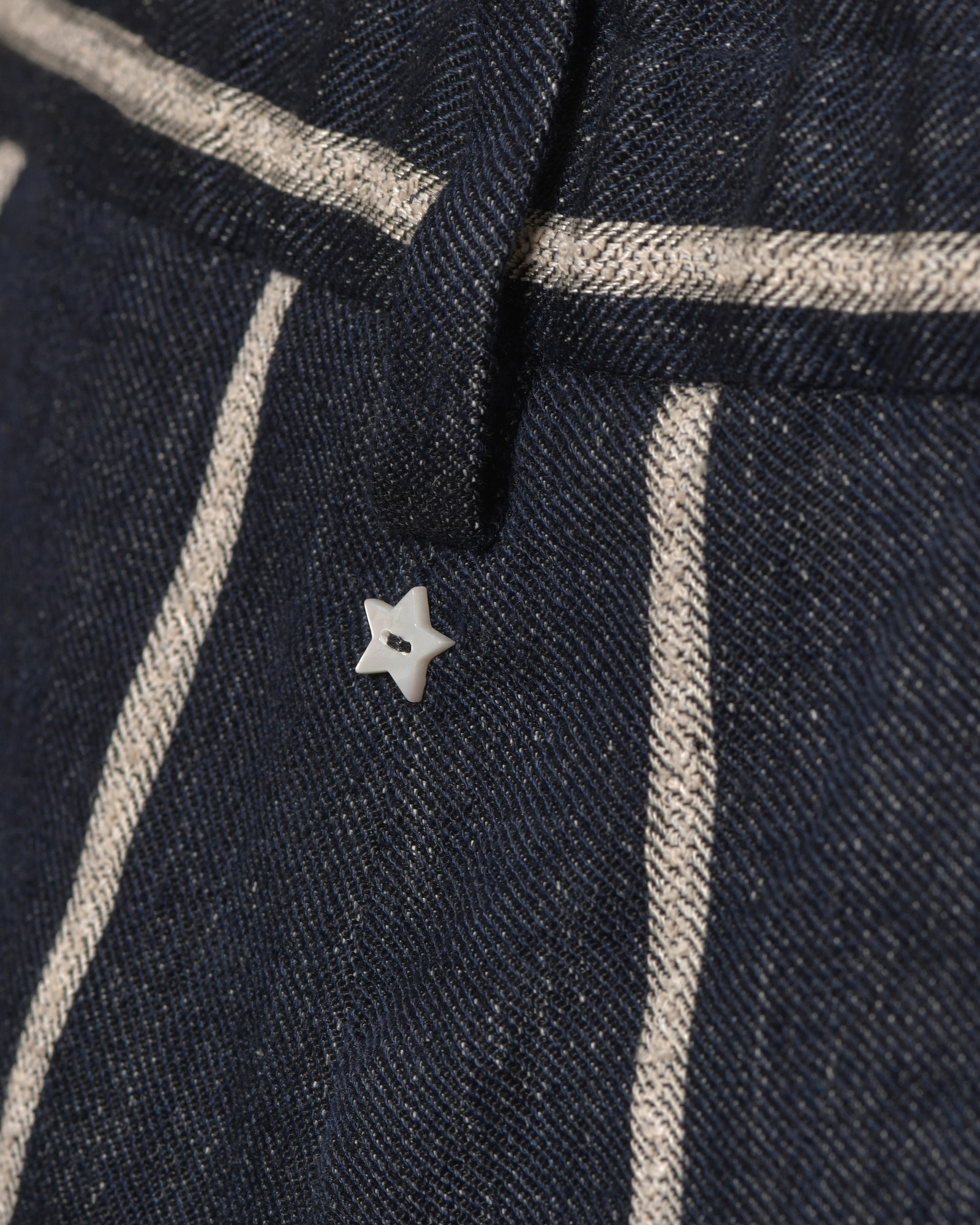 Bermuda en lin bleu à rayures Lorena Antoniazzi