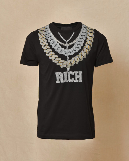 T-shirt à flocage colliers John Richmond