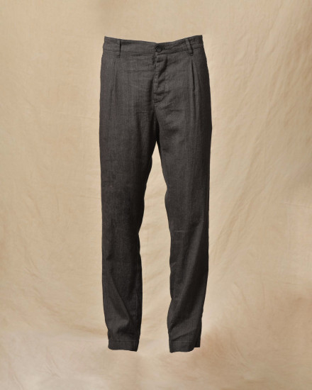 Pantalon en lin chiné gris Ixos