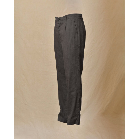 Pantalon en lin chiné gris Ixos