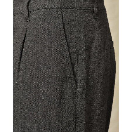 Pantalon en lin chiné gris Ixos
