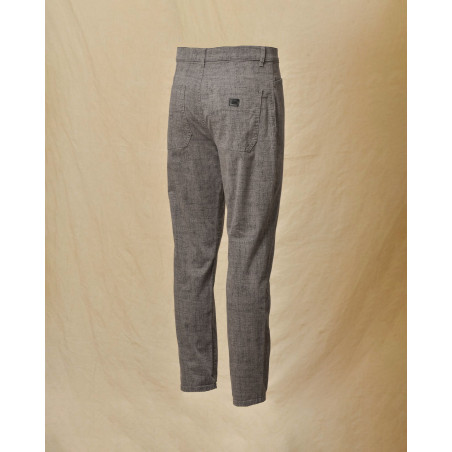 Pantalon chiné gris à motifs abstraits Ixos