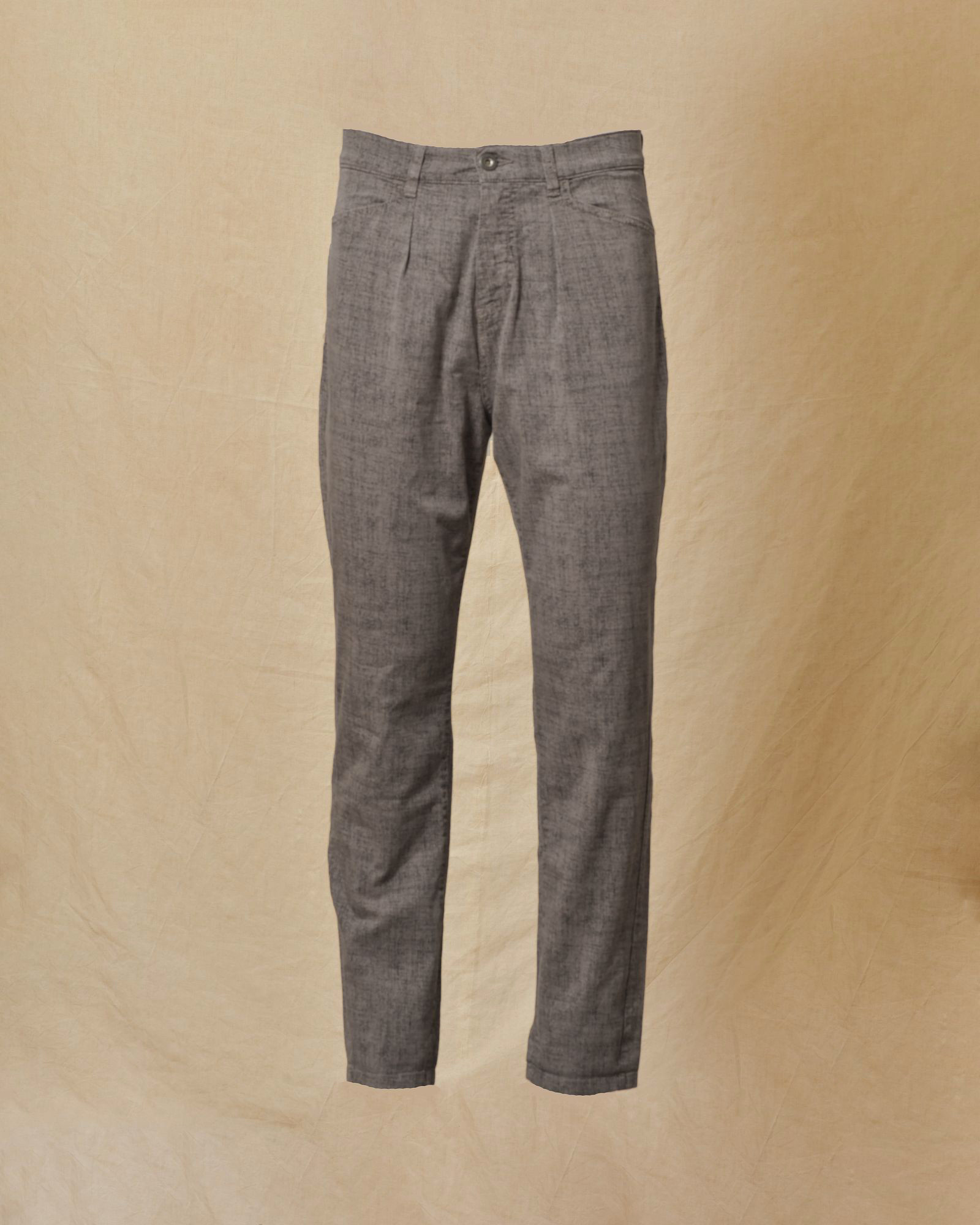 Pantalon chiné gris à motifs abstraits Ixos