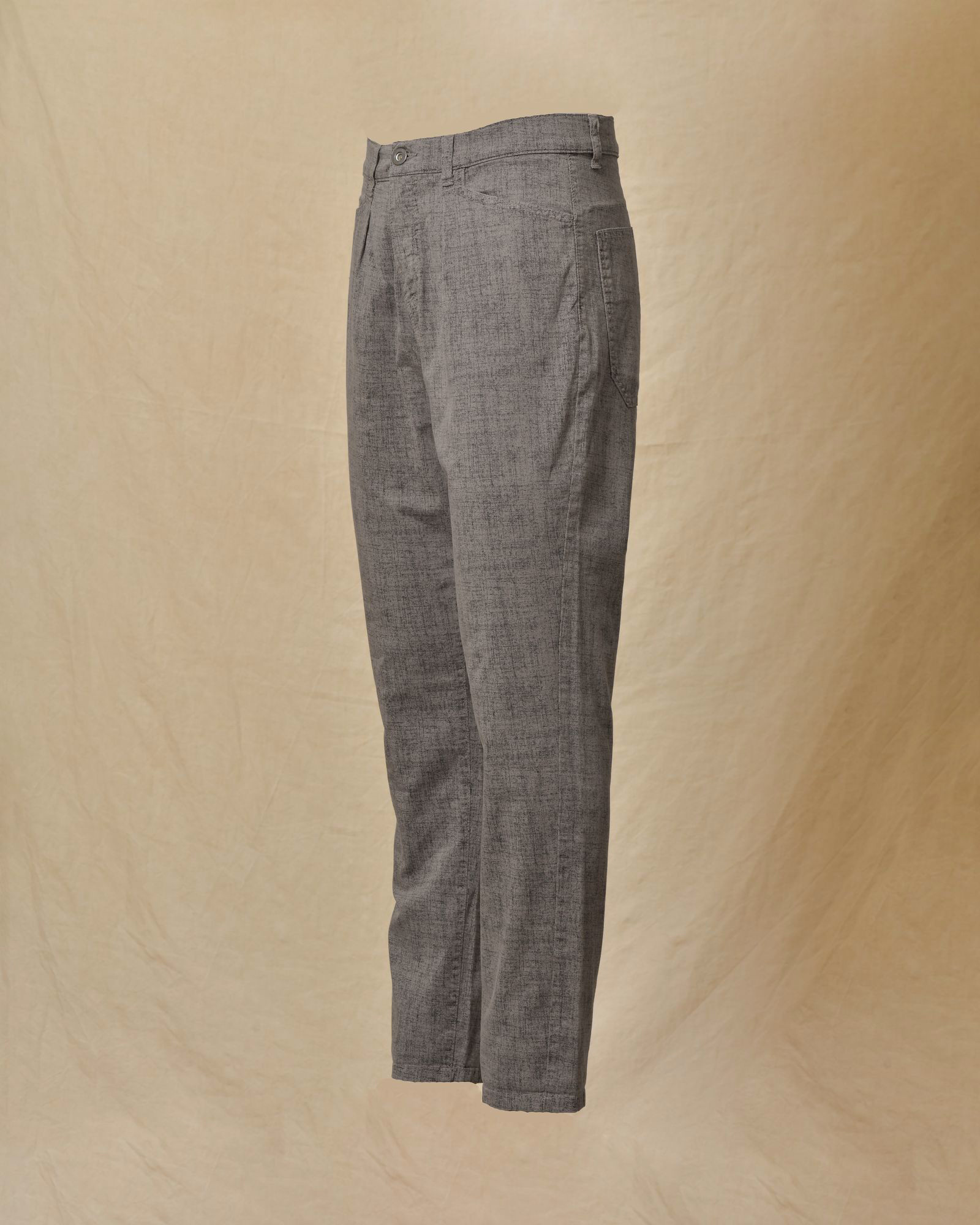 Pantalon chiné gris à motifs abstraits Ixos