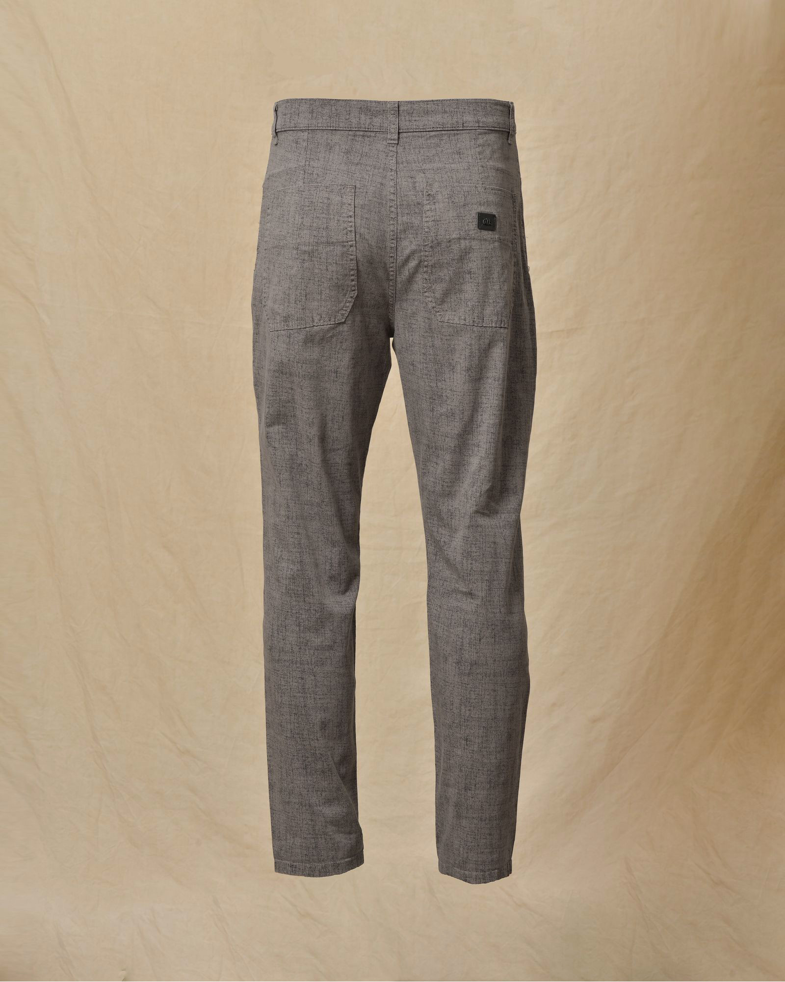 Pantalon chiné gris à motifs abstraits Ixos