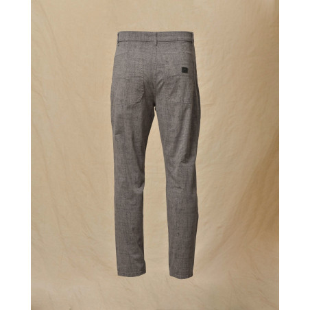 Pantalon chiné gris à motifs abstraits Ixos