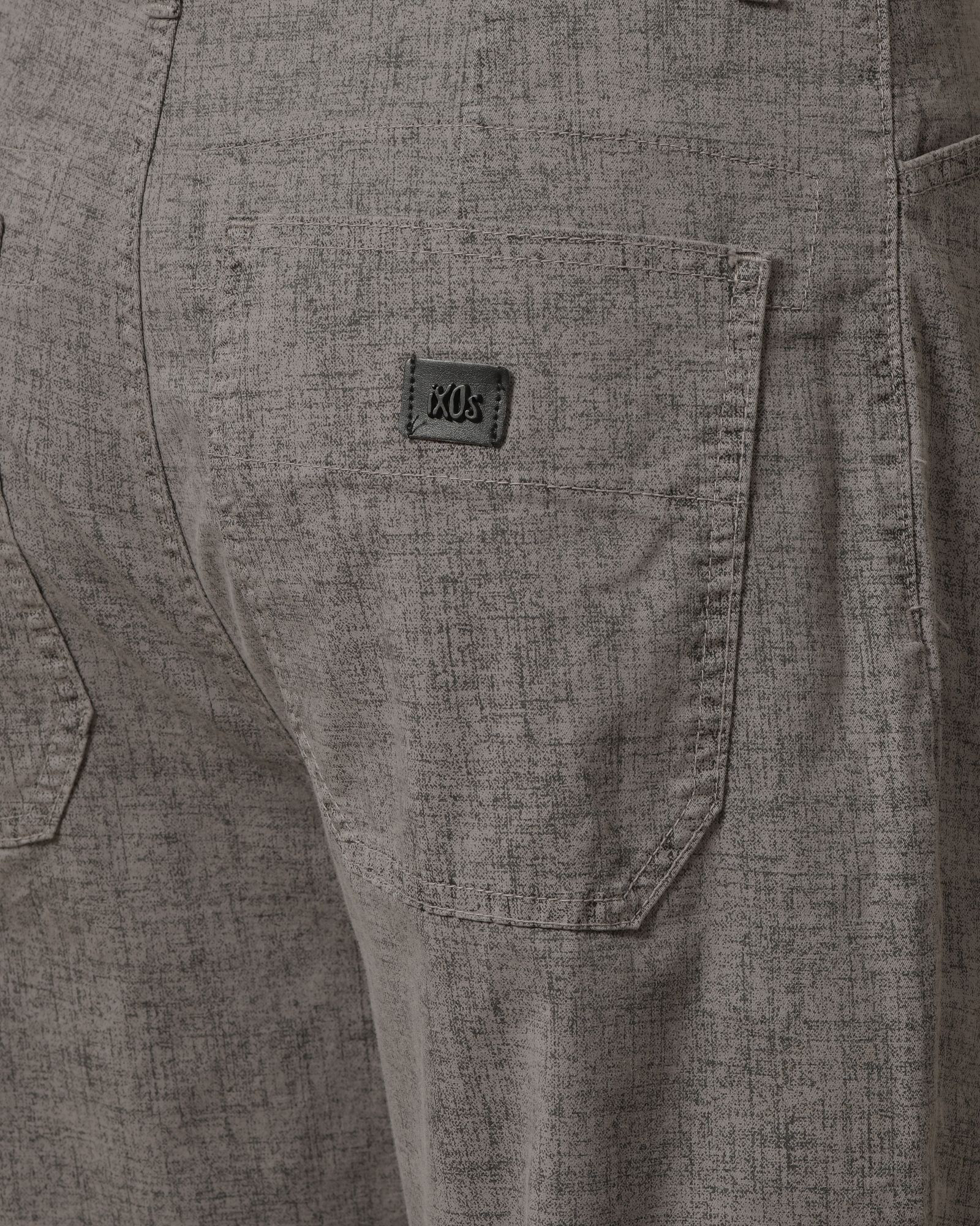 Pantalon chiné gris à motifs abstraits Ixos