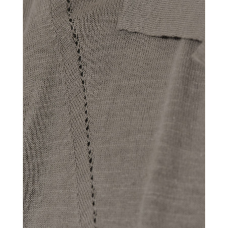 Pull en maille à manches courtes taupe Ixos