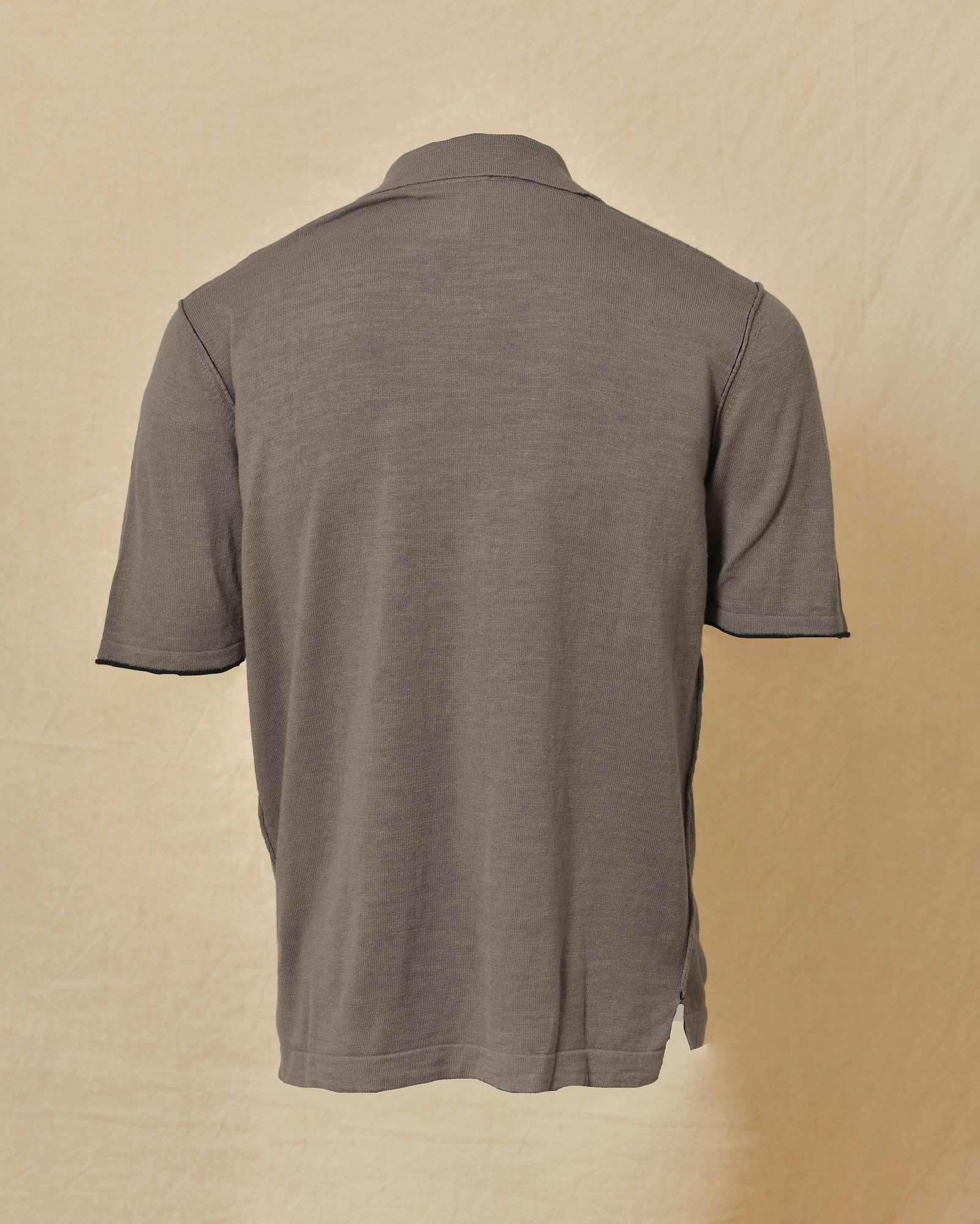 Pull en maille à manches courtes taupe Ixos