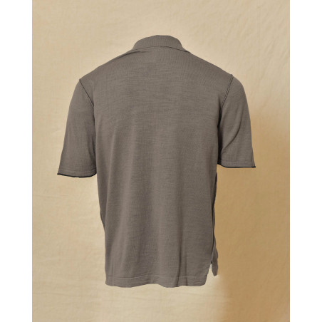 Pull en maille à manches courtes taupe Ixos