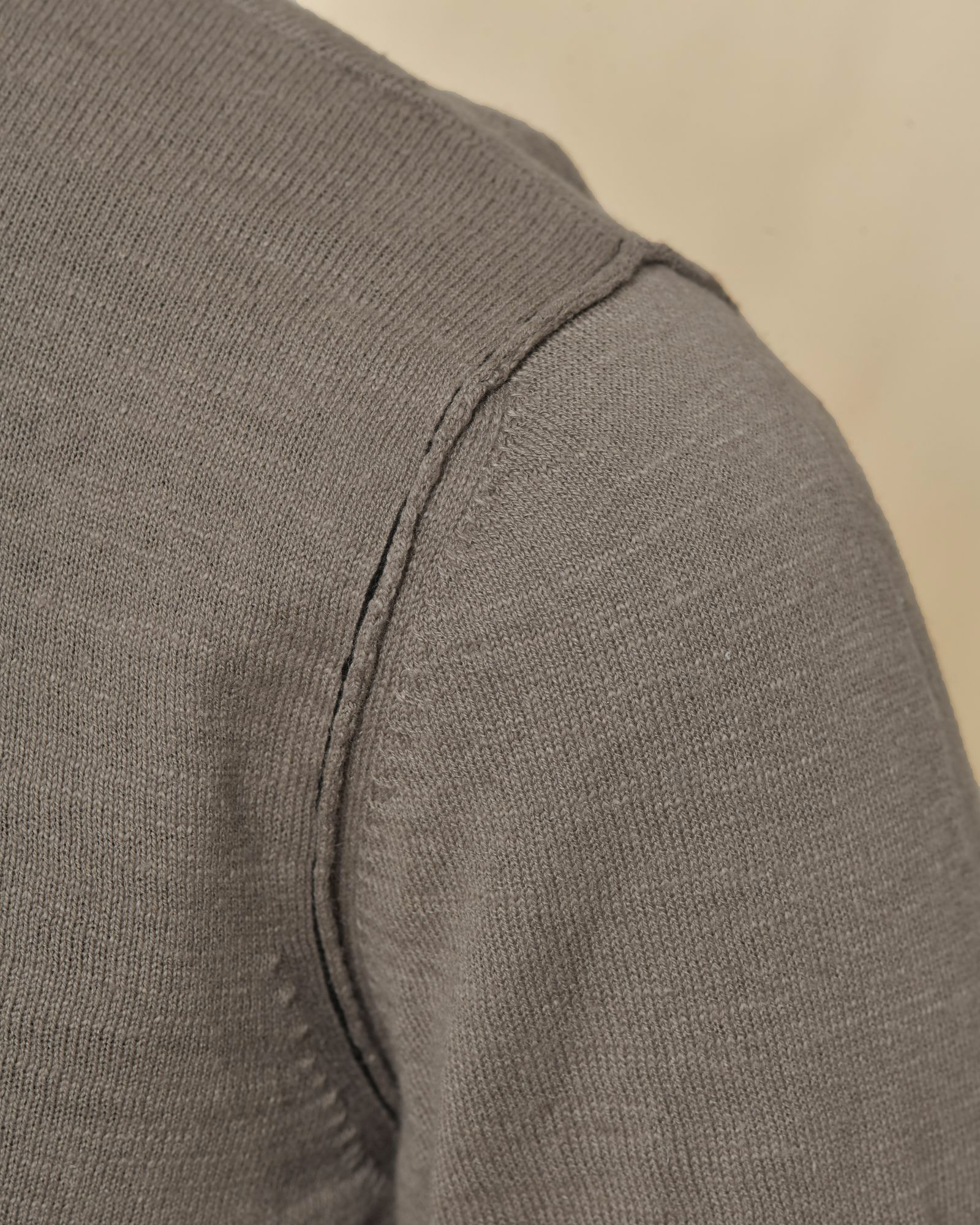 Pull en maille à manches courtes taupe Ixos