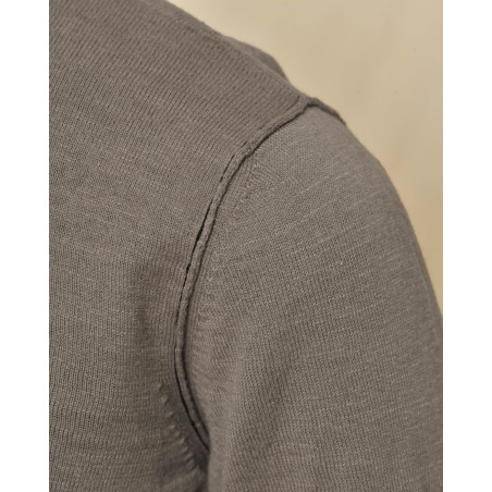 Pull en maille à manches courtes taupe Ixos