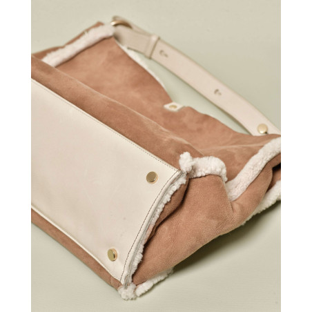 Sac porté épaule en daim camel Carditosale