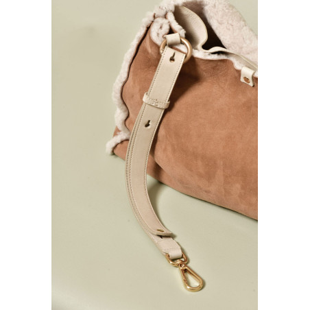Sac porté épaule en daim camel Carditosale