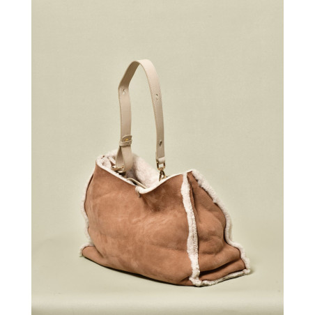 Sac porté épaule en daim camel Carditosale