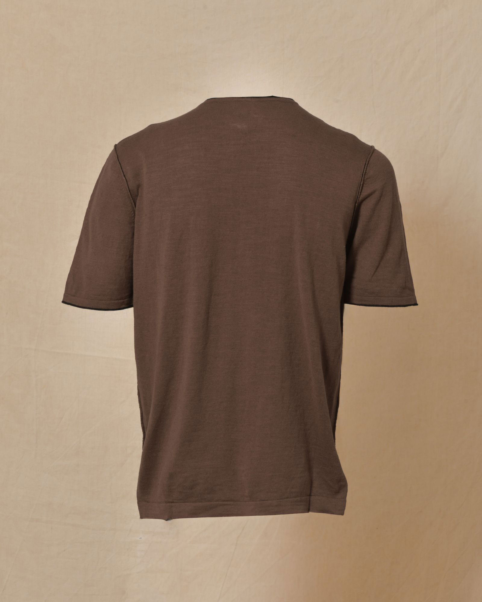 Pull en maille à manches courtes marron Ixos