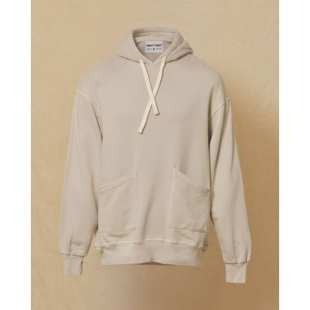 Sweat à capuche beige Front Steet