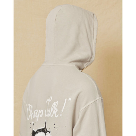 Sweat à capuche beige Front Steet