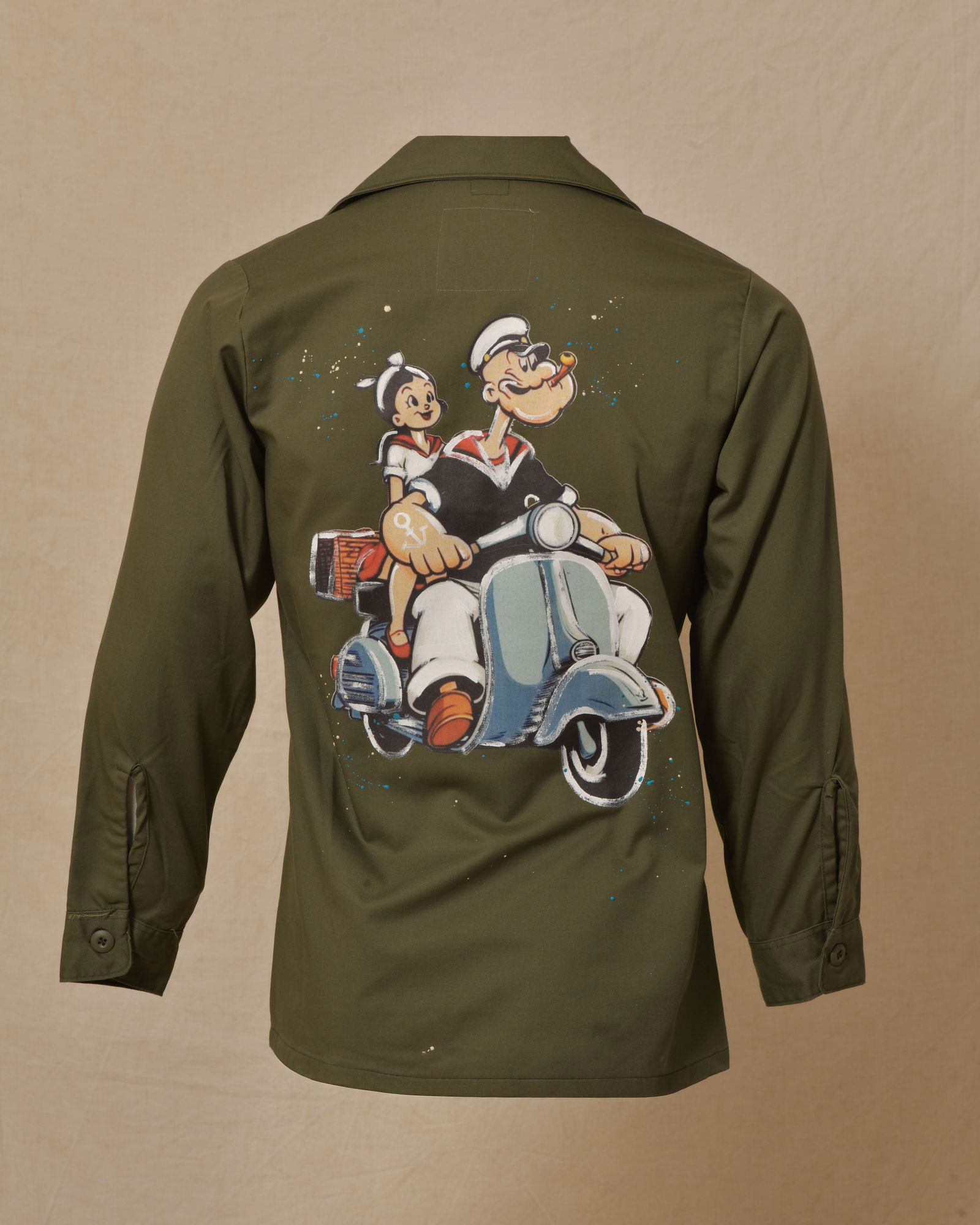 Chemise en coton kaki à imprimé "Popeye" Front Street