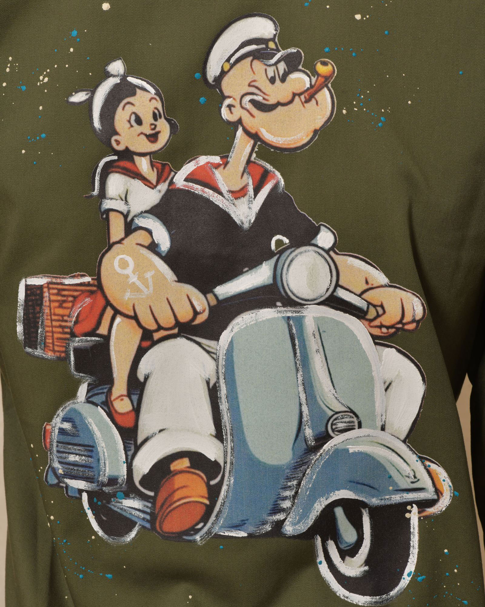 Chemise en coton kaki à imprimé "Popeye" Front Street