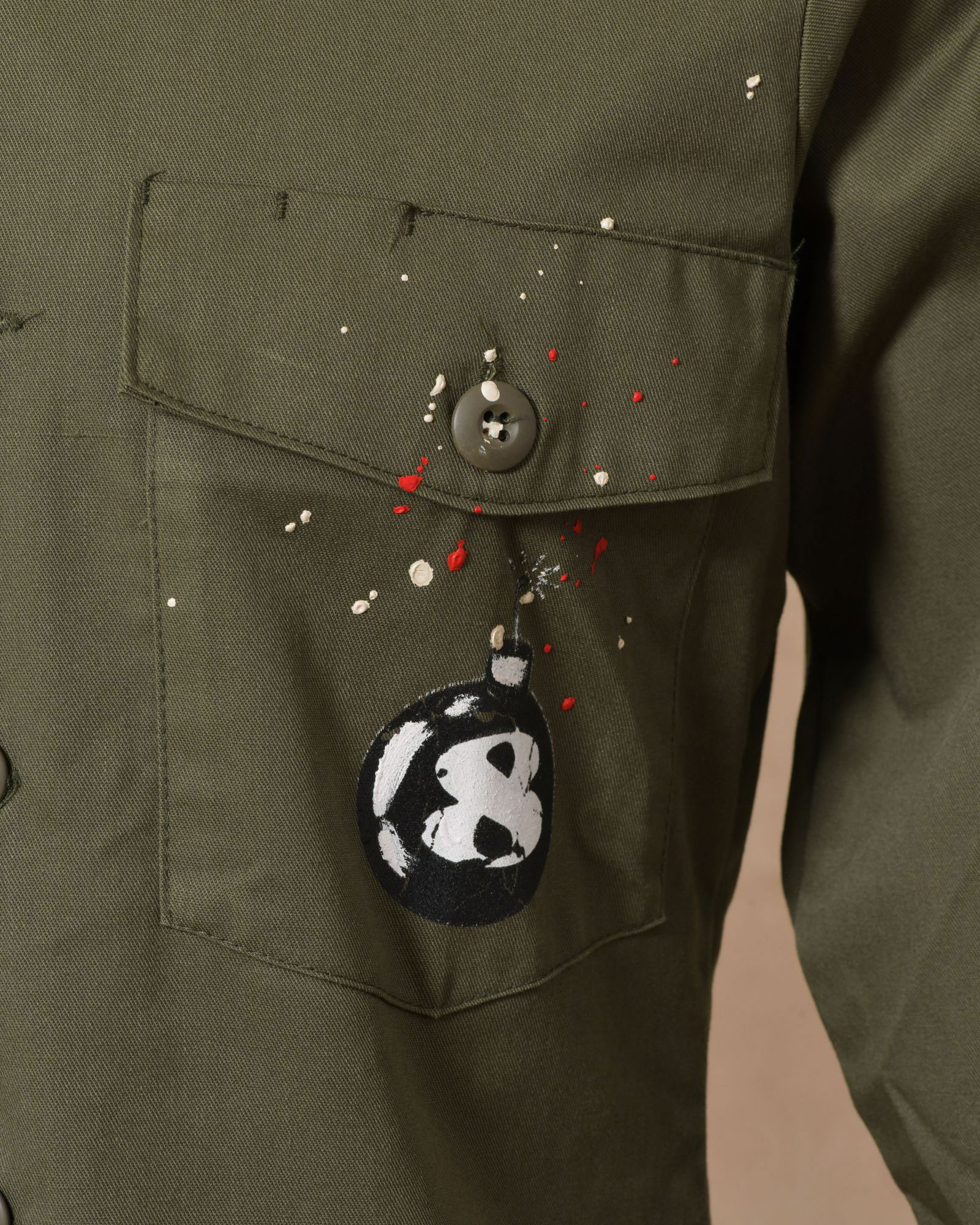 Chemise en coton kaki à imprimé animé Front Street