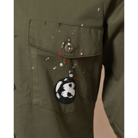 Chemise en coton kaki à imprimé animé Front Street