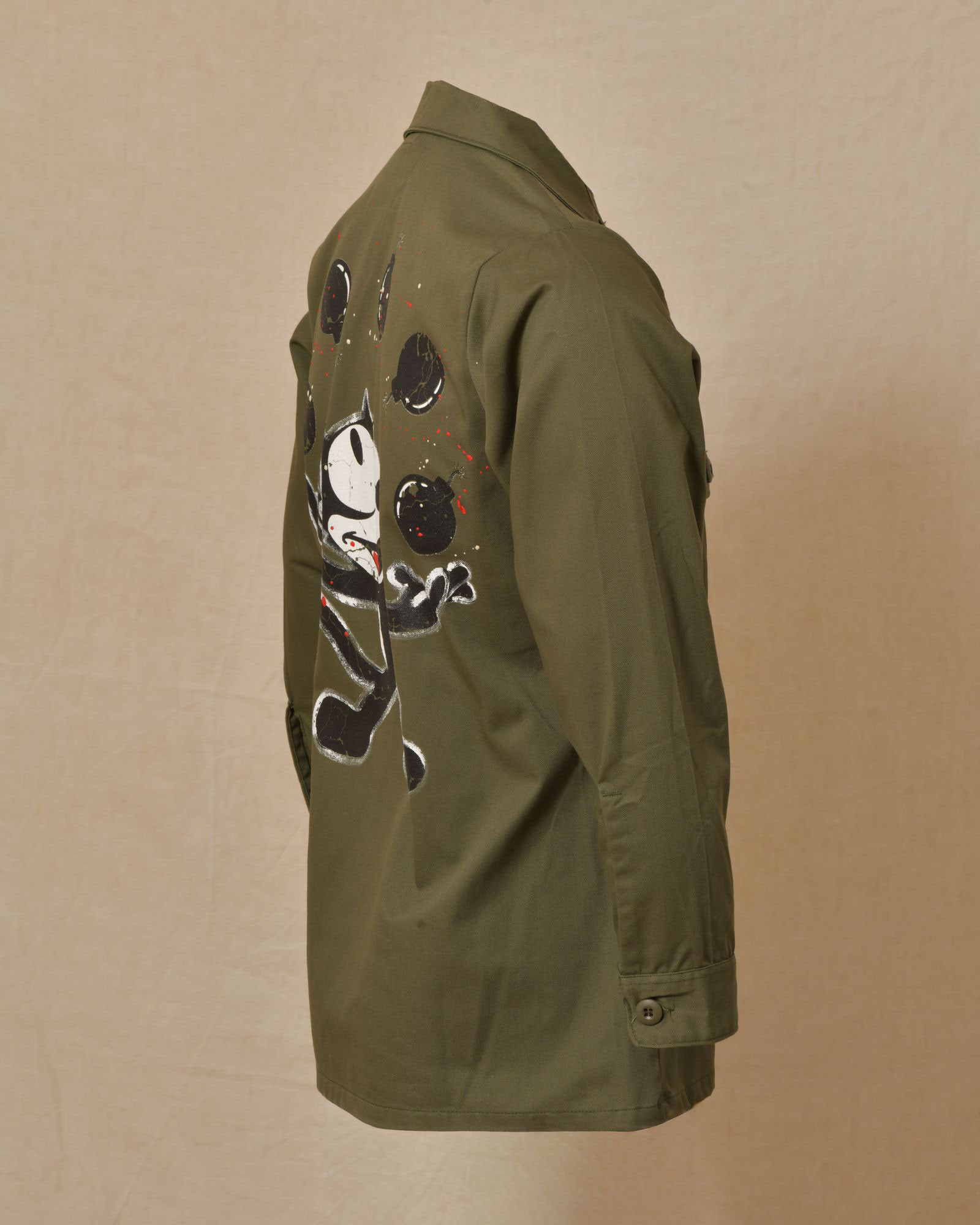 Chemise en coton kaki à imprimé animé Front Street